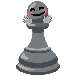 smiling face with open hands and chess pawn