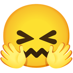 smiling face with open hands and confounded face