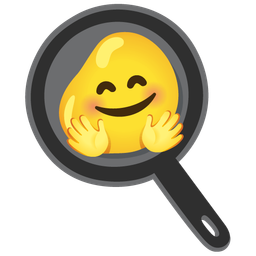 smiling face with open hands and cooking