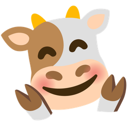 smiling face with open hands and cow face