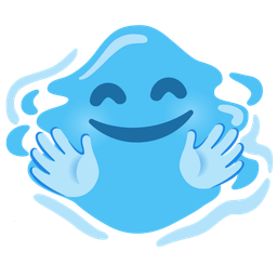 smiling face with open hands and droplet