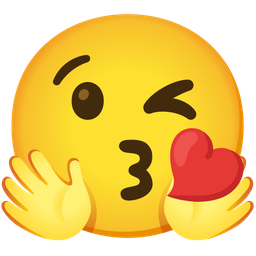 Smiling face with open hands and Face blowing a kiss