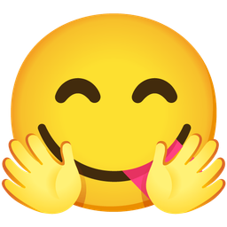 Smiling face with open hands and Face savoring food