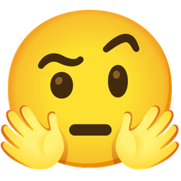 smiling face with open hands and face with raised eyebrow