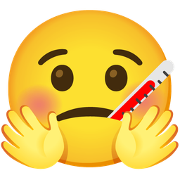 smiling face with open hands and face with thermometer