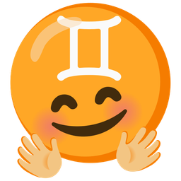 smiling face with open hands and Gemini