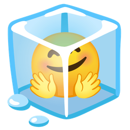 smiling face with open hands and ice