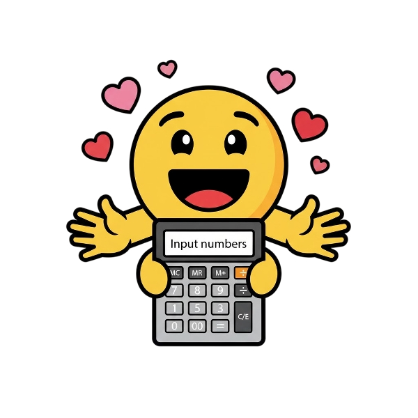 Smiling face with open hands and Input numbers