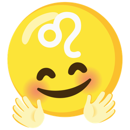 smiling face with open hands and Leo