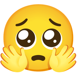 smiling face with open hands and pleading face
