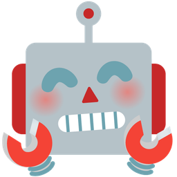 smiling face with open hands and robot