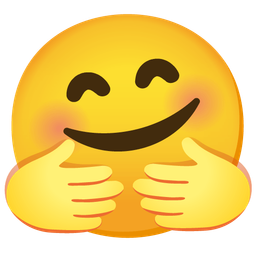 smiling face with open hands and smiling face with open hands