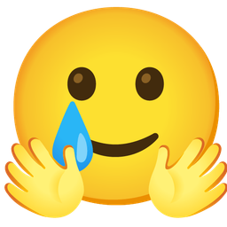 Smiling face with open hands and Smiling face with tear