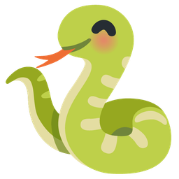 smiling face with open hands and snake