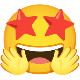 Smiling face with open hands and Star-struck