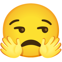 smiling face with open hands and unamused face