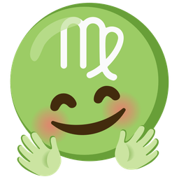 smiling face with open hands and Virgo