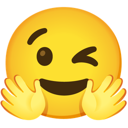 Smiling face with open hands and Winking face