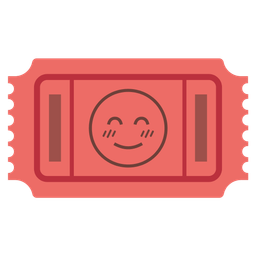smiling face with smiling eyes and admission tickets