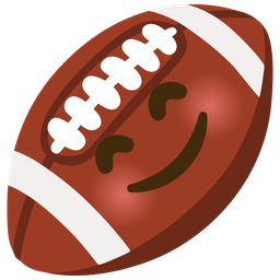 smiling face with smiling eyes and american football