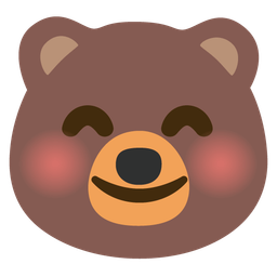 smiling face with smiling eyes and bear