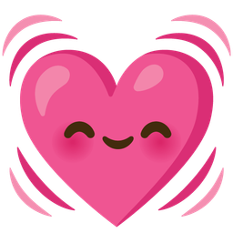 smiling face with smiling eyes and beating heart