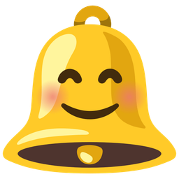 smiling face with smiling eyes and bell