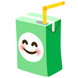 smiling face with smiling eyes and beverage box