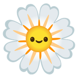 smiling face with smiling eyes and blossom