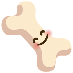 smiling face with smiling eyes and bone