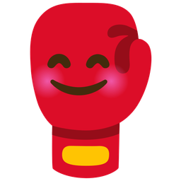 smiling face with smiling eyes and boxing glove