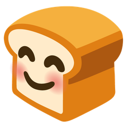 smiling face with smiling eyes and bread