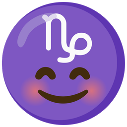 smiling face with smiling eyes and Capricorn