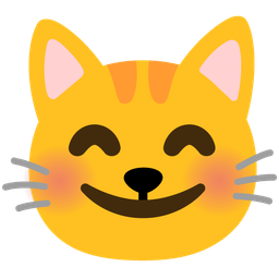smiling face with smiling eyes and cat face