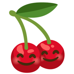 smiling face with smiling eyes and cherries