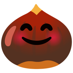 smiling face with smiling eyes and chestnut