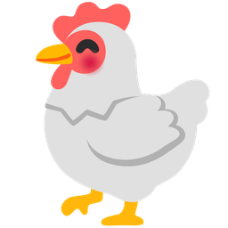 smiling face with smiling eyes and chicken