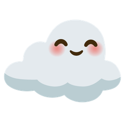 smiling face with smiling eyes and cloud