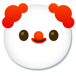 smiling face with smiling eyes and clown face