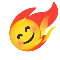 smiling face with smiling eyes and comet