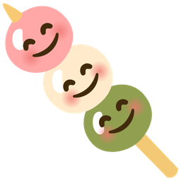 smiling face with smiling eyes and dango