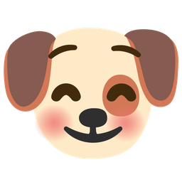 smiling face with smiling eyes and dog face