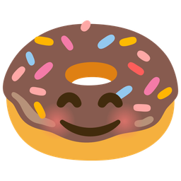 smiling face with smiling eyes and doughnut