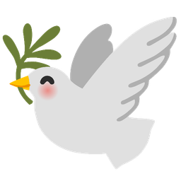 smiling face with smiling eyes and dove