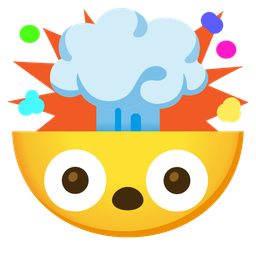 smiling face with smiling eyes and exploding head