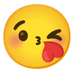 Smiling face with smiling eyes and Face blowing a kiss