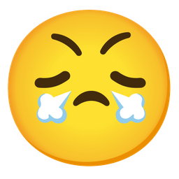 smiling face with smiling eyes and face with steam from nose