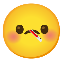 smiling face with smiling eyes and face with thermometer