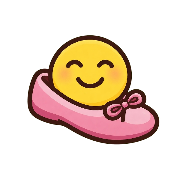 Smiling face with smiling eyes and Flat shoe