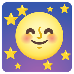 smiling face with smiling eyes and full moon face